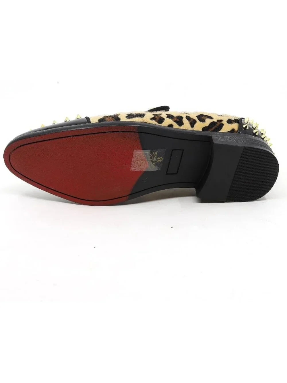 Metrocharm Men's Tan Brown Leopard Print Loafers Smoking Slip On Formal Shoes